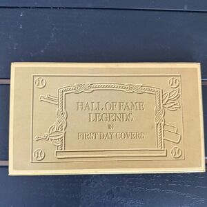 Hall of Fame Legends in First Day Covers Folder featuring Ty Cobb, Babe Ruth etc